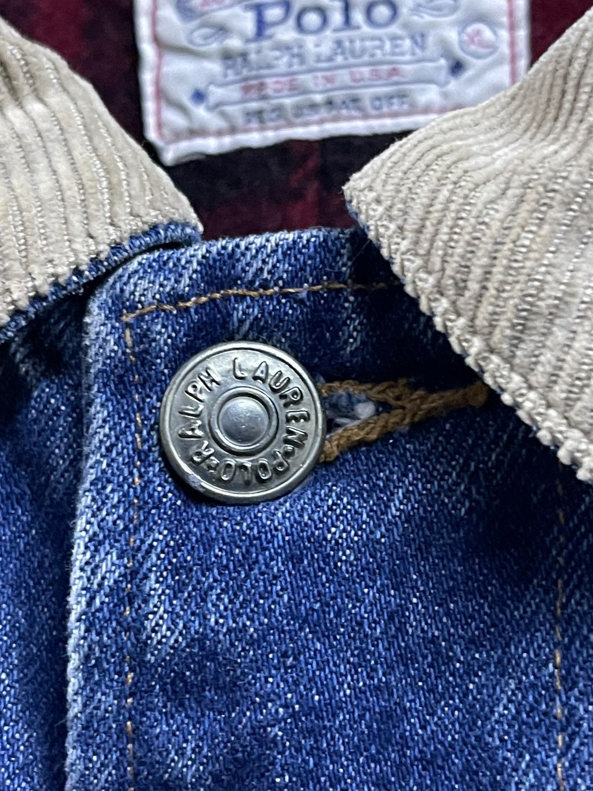 VINTAGE 80s POLO PRL BLANKET DENIM JACKET