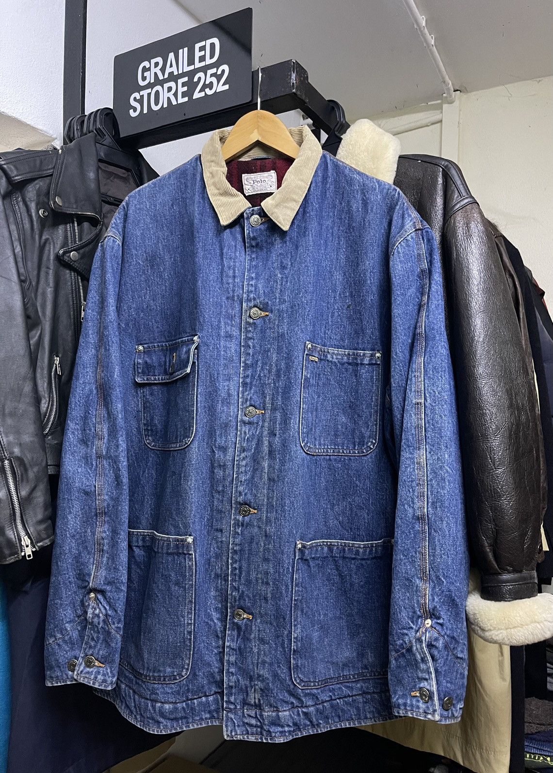 VINTAGE 80s POLO PRL BLANKET DENIM JACKET