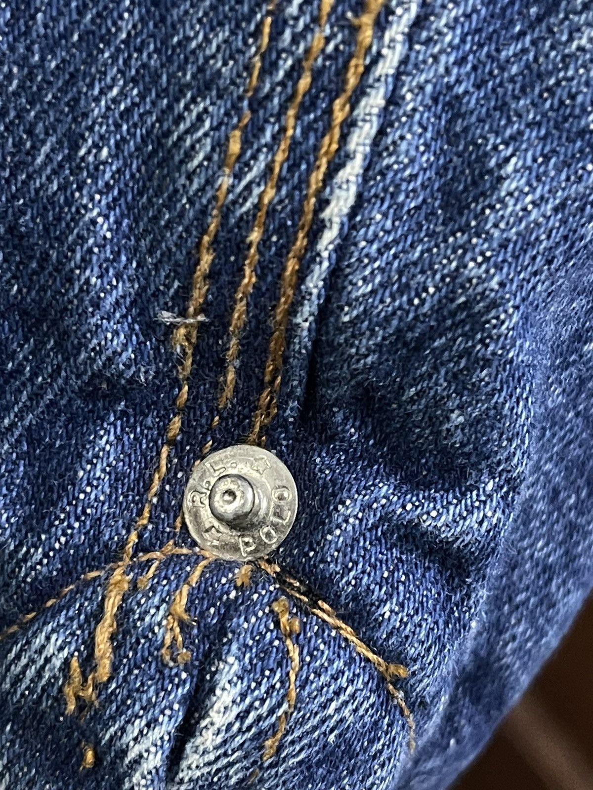 VINTAGE 80s POLO PRL BLANKET DENIM JACKET