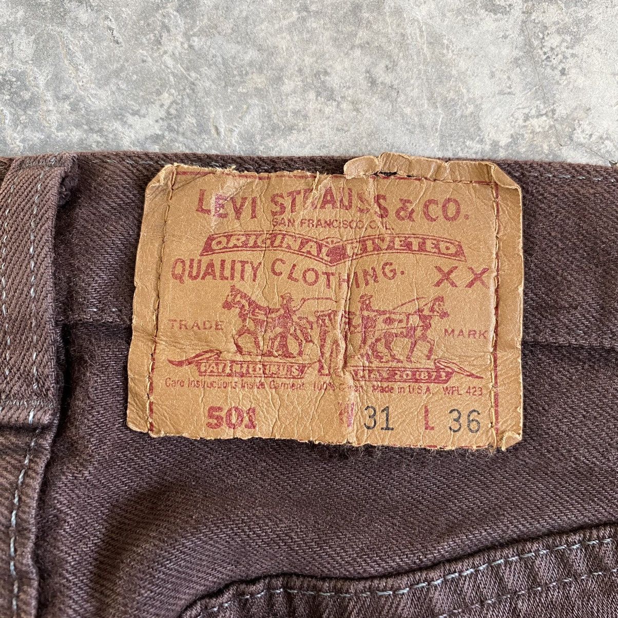 Levi's Vintage Late 80’s Levis 501 Over Dyed Brown Denim Jeans Size US 30 / EU 46 - 15 Thumbnail