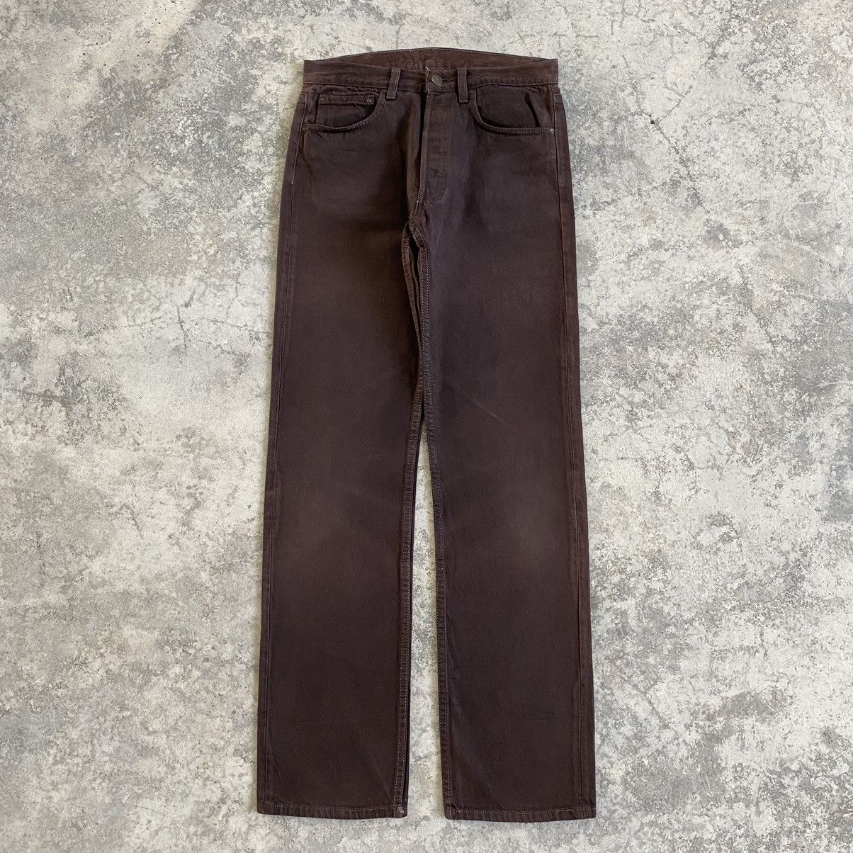 Levi's Vintage Late 80’s Levis 501 Over Dyed Brown Denim Jeans Size US 30 / EU 46 - 4 Thumbnail