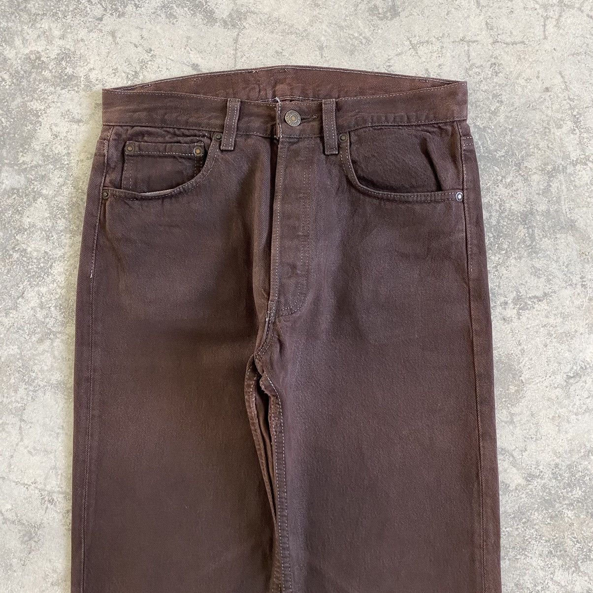 Levi's Vintage Late 80’s Levis 501 Over Dyed Brown Denim Jeans Size US 30 / EU 46 - 7 Thumbnail