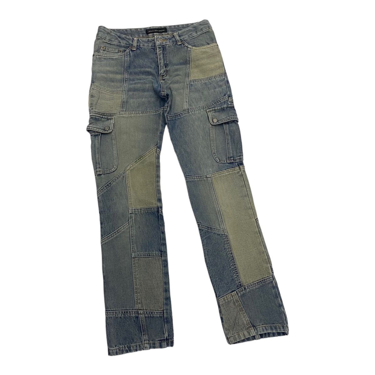Issey Miyake × Japanese Brand KAPITAL PATCHWORK STYLE JOUER AUX ESHECS CARGO DENIM PANTS Size 29" - 3 Thumbnail