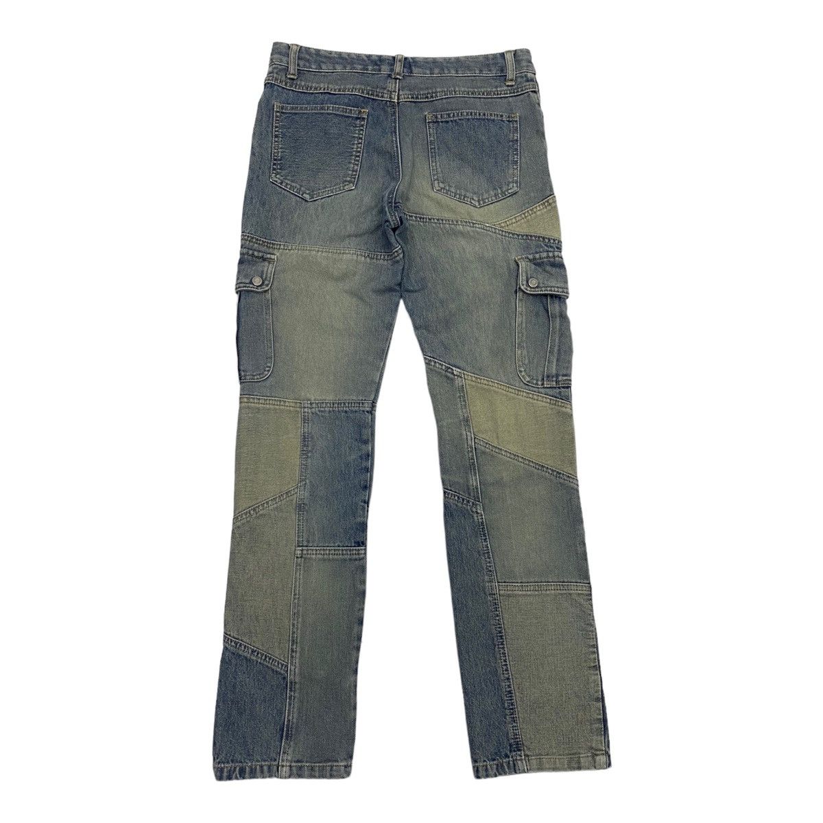 Issey Miyake × Japanese Brand KAPITAL PATCHWORK STYLE JOUER AUX ESHECS CARGO DENIM PANTS Size 29" - 2 Thumbnail