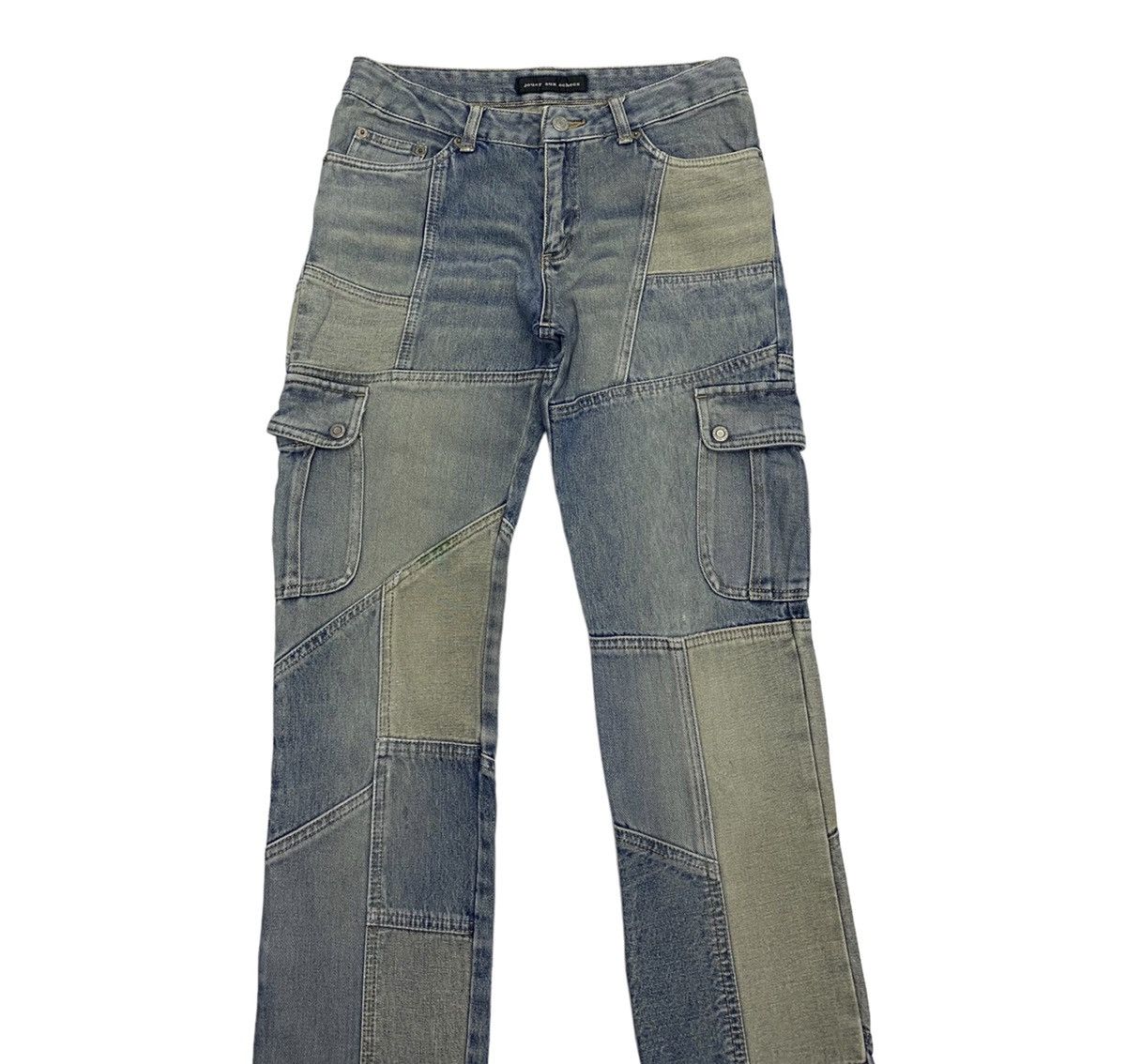 Issey Miyake × Japanese Brand KAPITAL PATCHWORK STYLE JOUER AUX ESHECS CARGO DENIM PANTS Size 29" - 7 Thumbnail