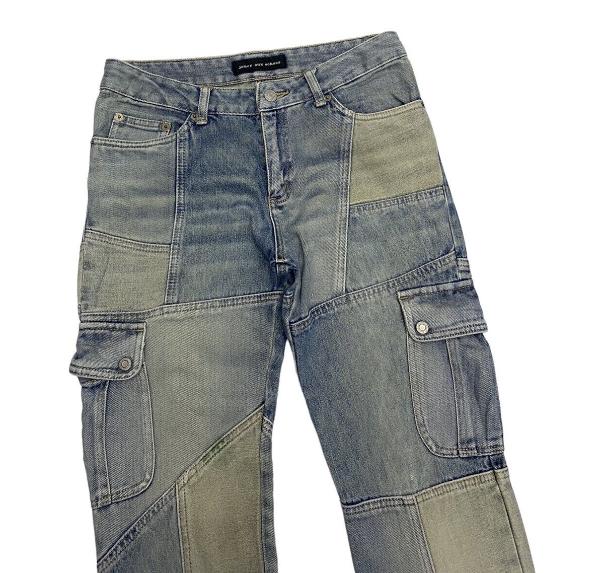 Issey Miyake × Japanese Brand KAPITAL PATCHWORK STYLE JOUER AUX ESHECS CARGO DENIM PANTS Size 29" - 5 Thumbnail