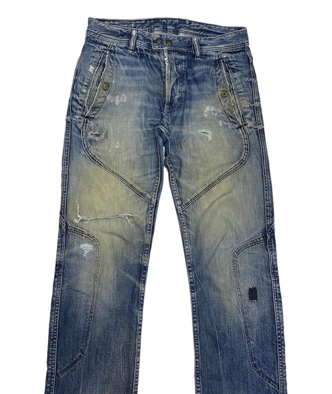 Diesel VINTAGE DIESEL DISTRESSED ZIGZAG PATCHWORK DENIM BIKER PANTS Size US 30 / EU 46 - 9 Thumbnail