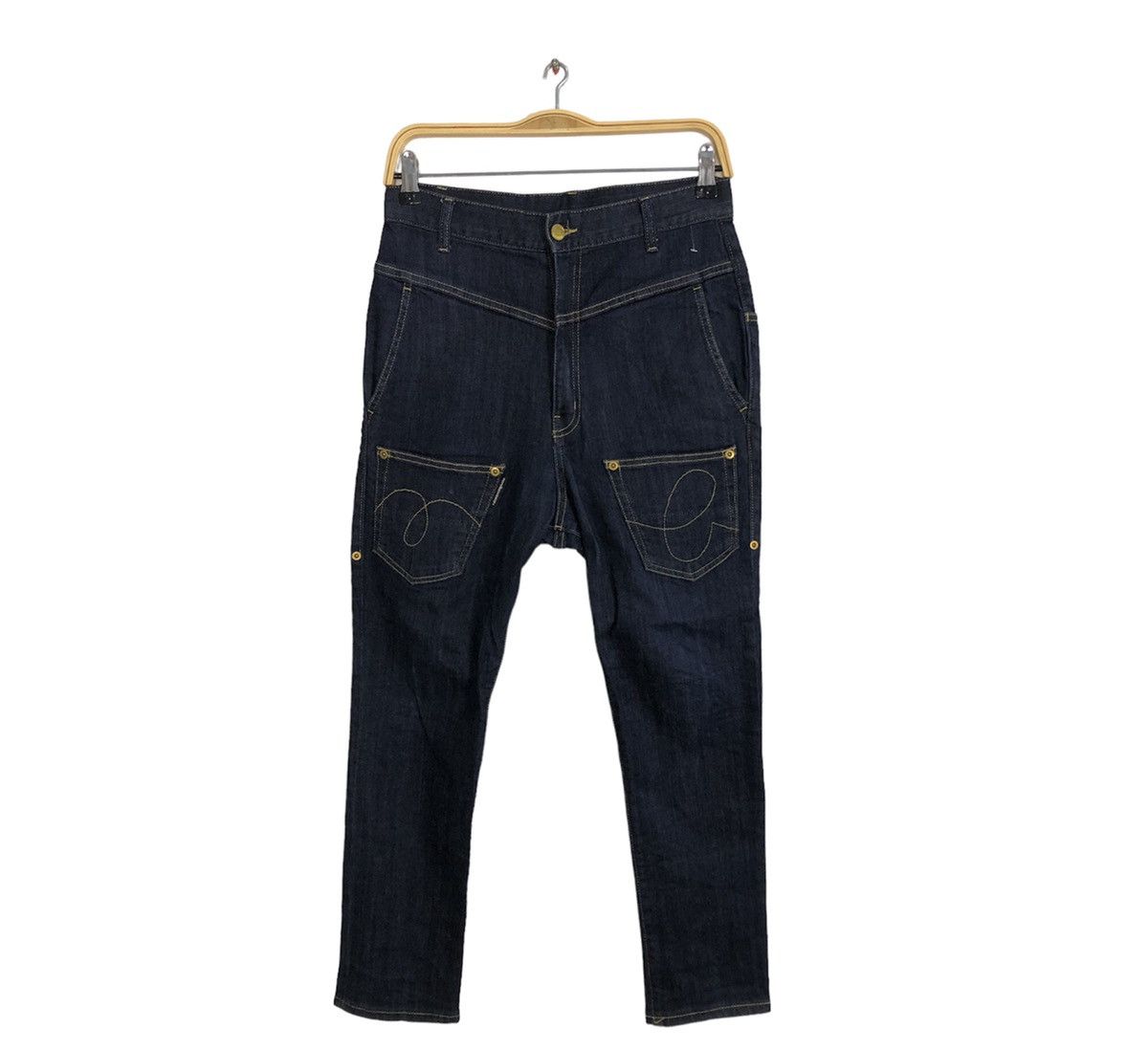 Issey Miyake × mercibeaucoup 90s Issey Miyake Mercibeaucop Low Rise Baggy Indigo Jeans Size US 29 - 1 Thumbnail
