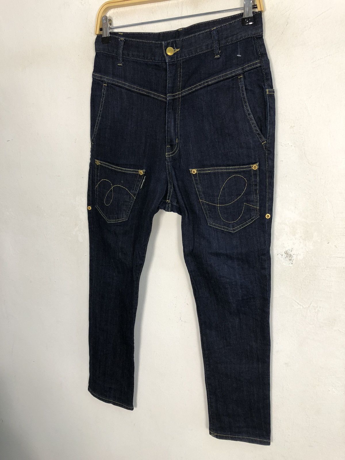 Issey Miyake × mercibeaucoup 90s Issey Miyake Mercibeaucop Low Rise Baggy Indigo Jeans Size US 29 - 5 Thumbnail