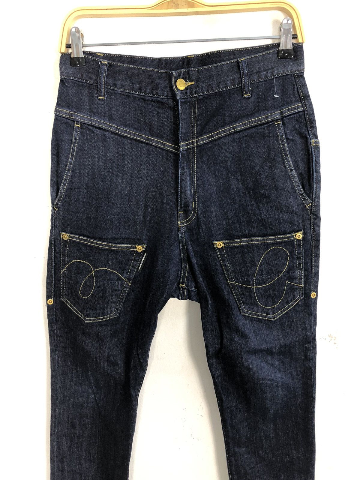 Issey Miyake × mercibeaucoup 90s Issey Miyake Mercibeaucop Low Rise Baggy Indigo Jeans Size US 29 - 3 Thumbnail