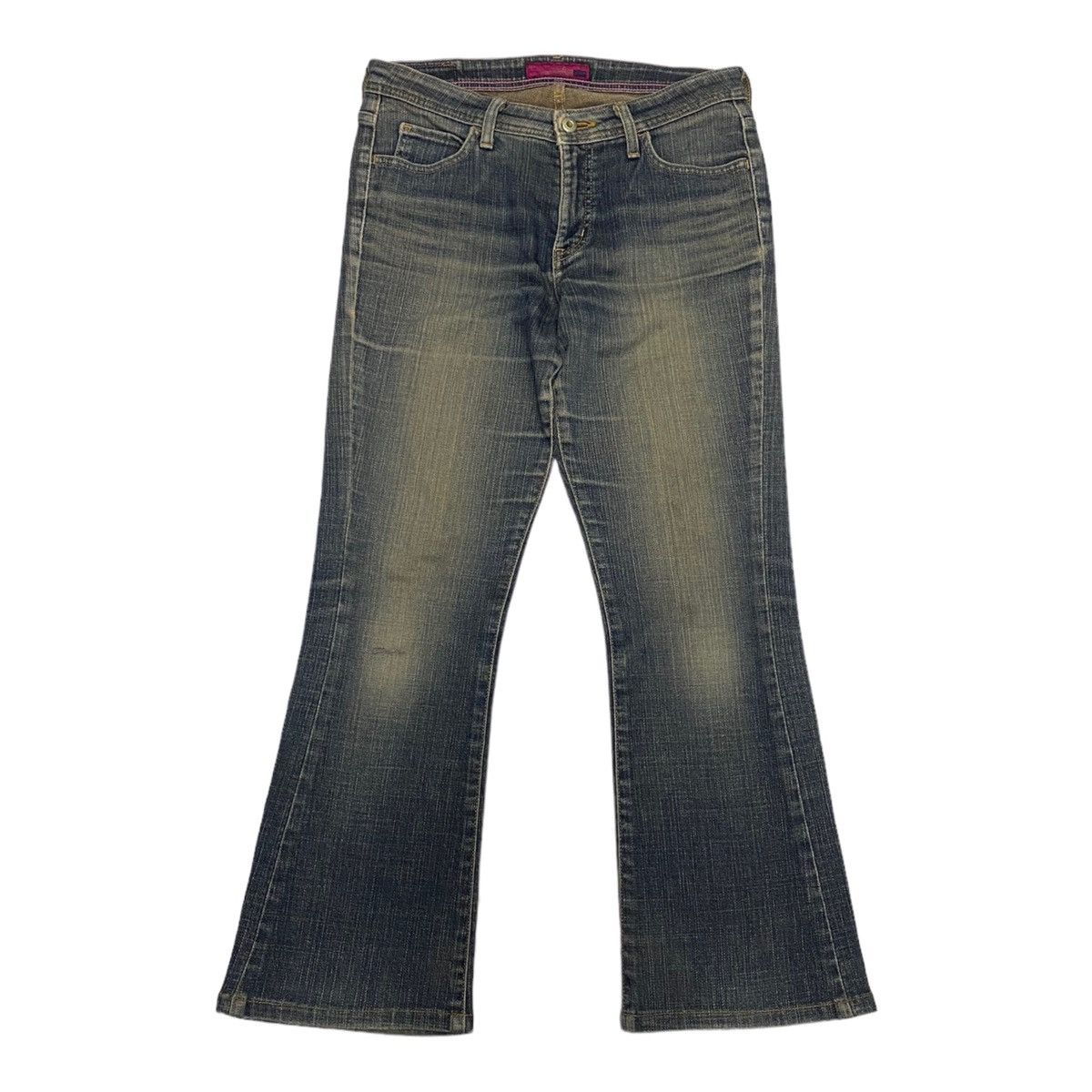 image of Avant Garde x Edwin Flaredmiss Edwin Distressed Denim Pants in Blue, Women's (Size 30)