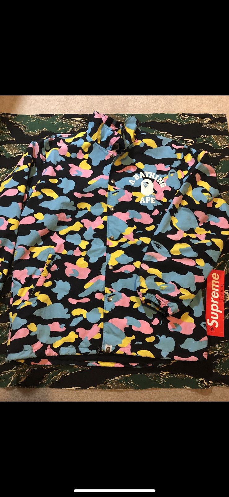 Bape cotton candy coach jacket