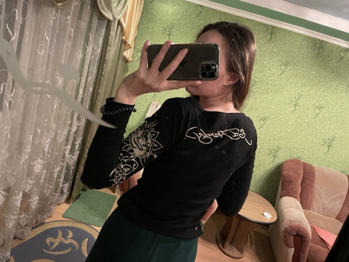 Christian Audigier × Ed Hardy × Vintage Ed Hardy by Christian Audigier vintage Y2K tattoo longsleeve Size L / US 10 / IT 46 - 4 Thumbnail