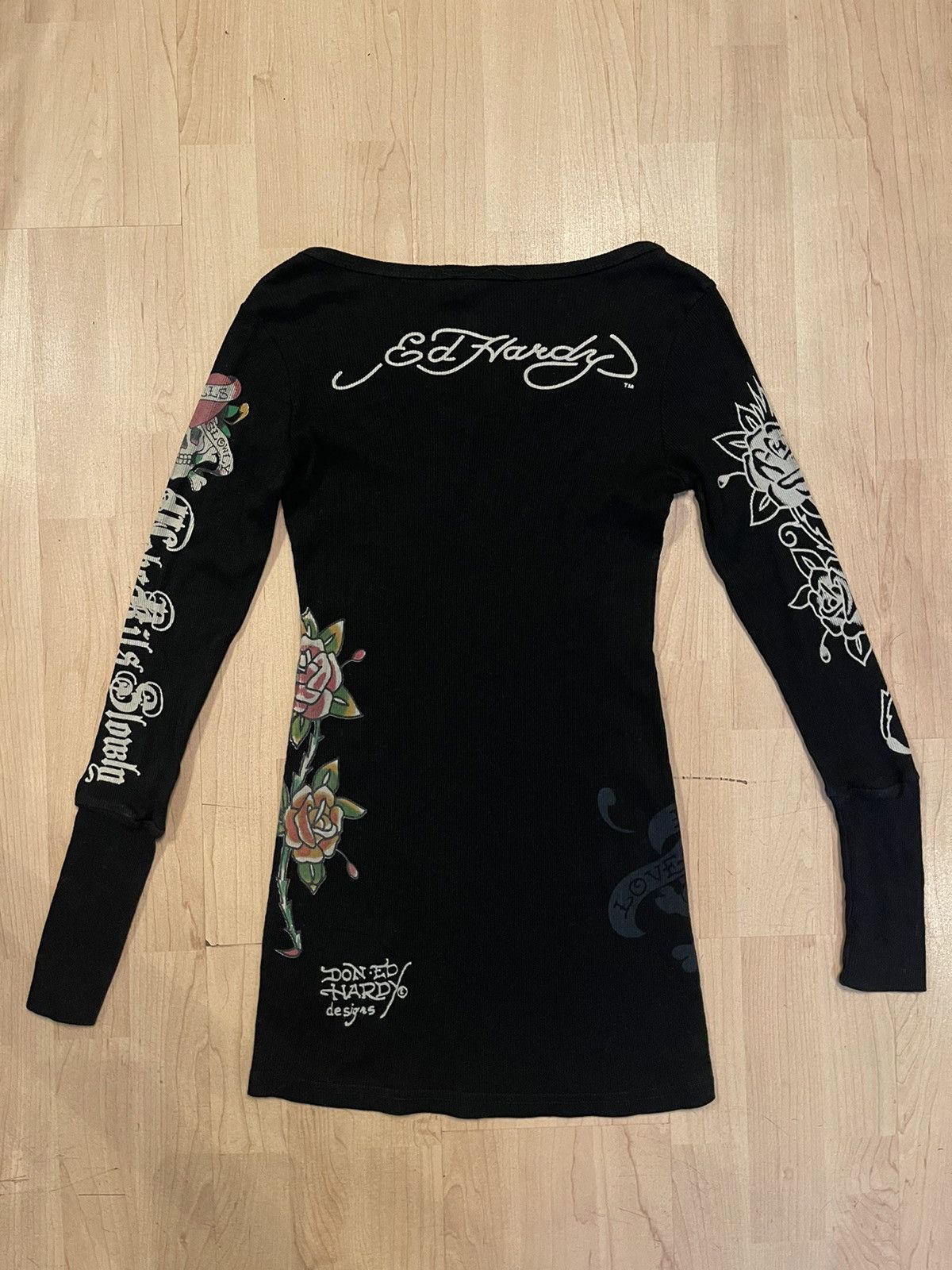 Christian Audigier × Ed Hardy × Vintage Ed Hardy by Christian Audigier vintage Y2K tattoo longsleeve Size L / US 10 / IT 46 - 7 Thumbnail