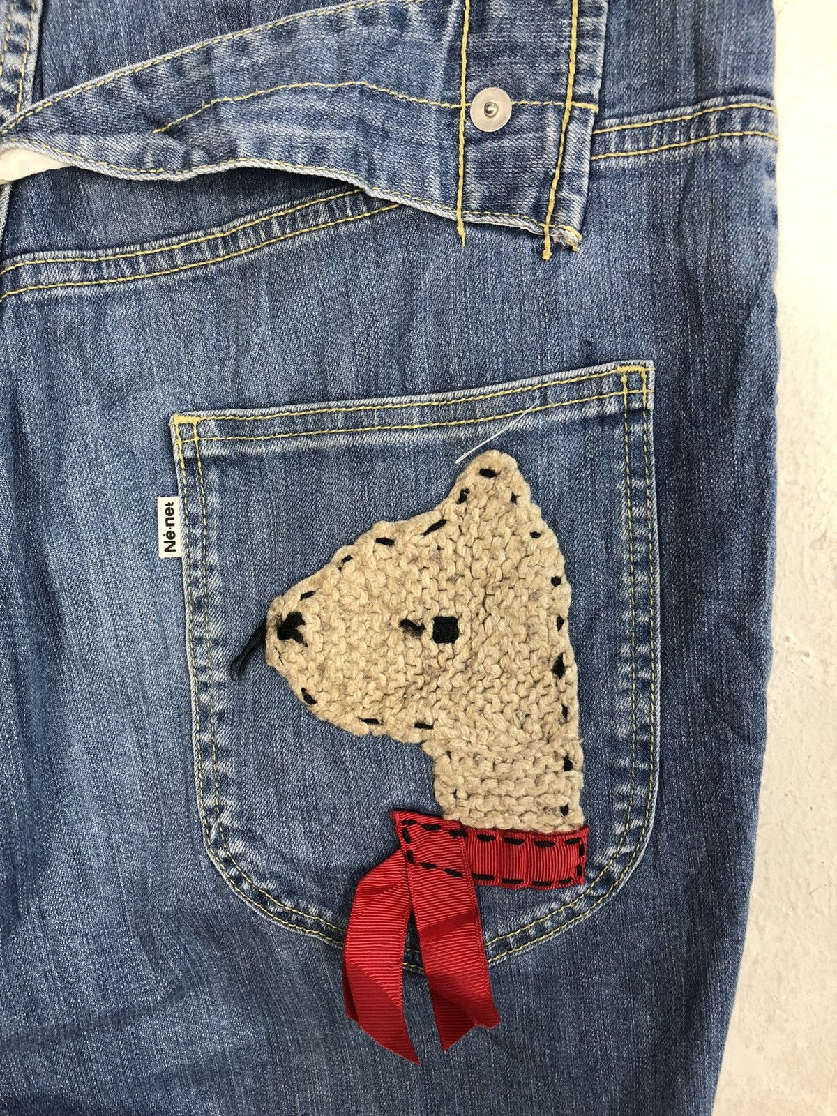 Issey Miyake × Ne-Net 90s Issey Miyake Ne-Net Bear Baggy Indigo Jeans Size 30" / US 8 / IT 44 - 8 Thumbnail