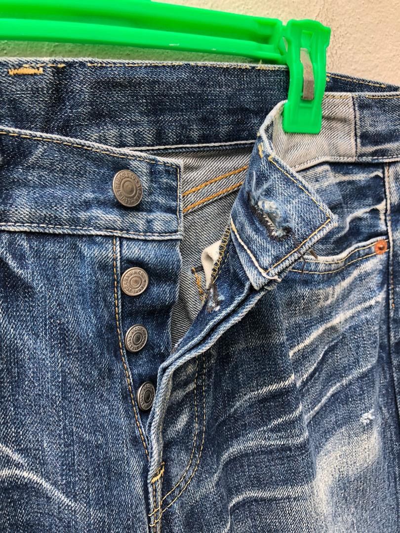 Japanese Brand × Levi's Vintage Clothing × Vintage Vintage Japan LVC 501 E Distressed Selvedge Denim Slim Size US 30 / EU 46 - 4 Thumbnail