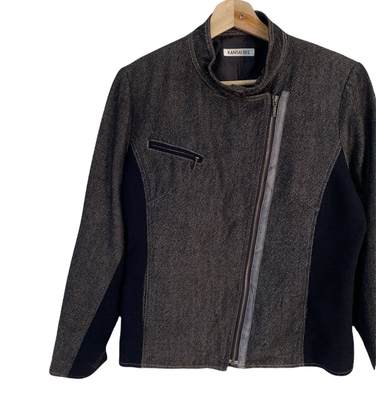 Japanese Brand × Kansai Yamamoto × Vintage VINTAGE KANSAI BIS DENIM BIKER JACKET Size US S / EU 44-46 / 1 - 3 Thumbnail