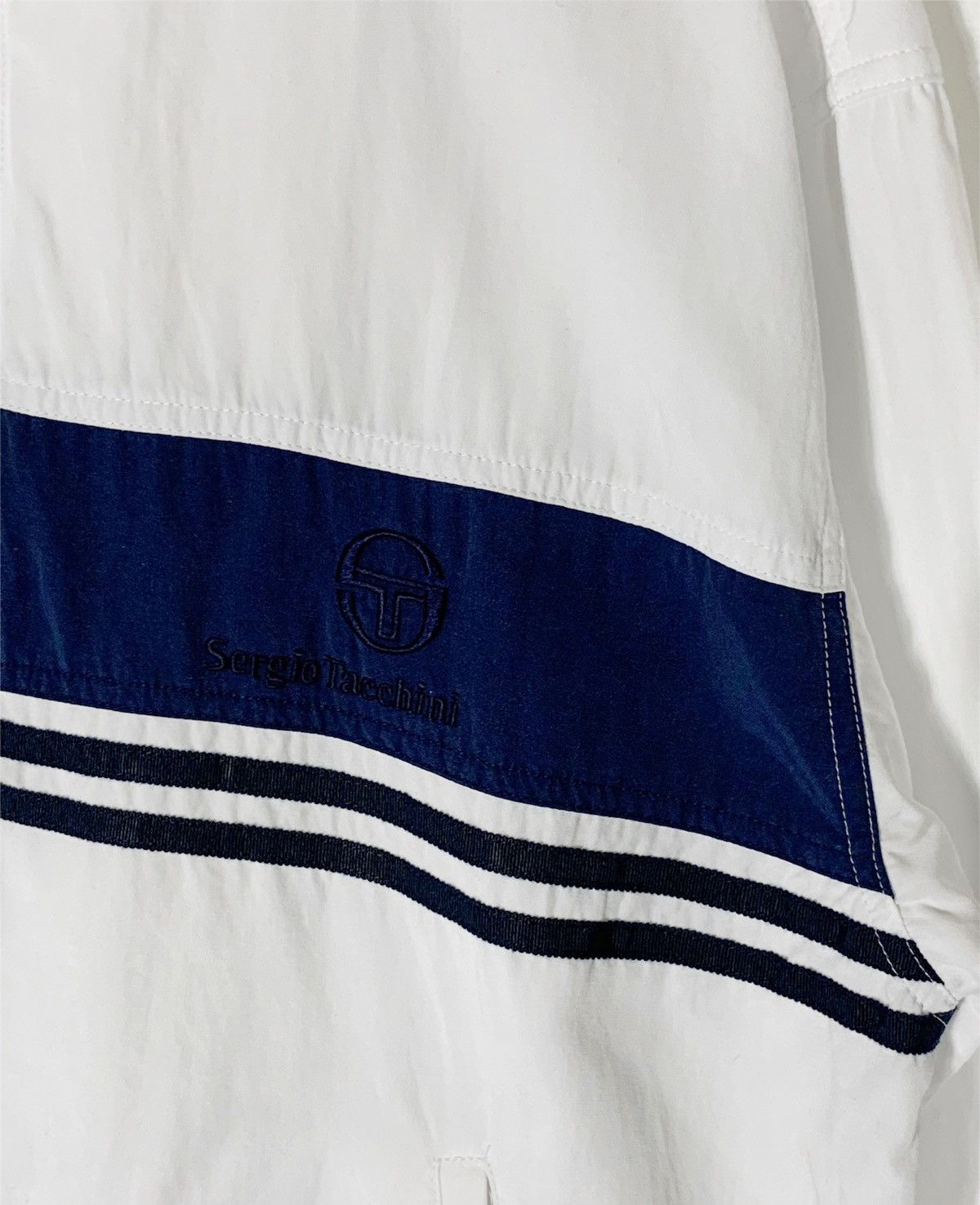 Sergio Tacchini × Vintage Vintage Sergio Tacchini Windbreaker White Jacket Size US L / EU 52-54 / 3 - 2 Thumbnail