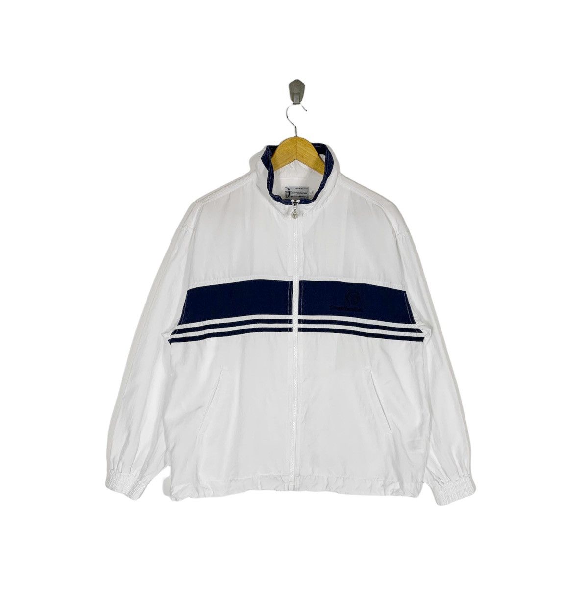 Sergio Tacchini × Vintage Vintage Sergio Tacchini Windbreaker White Jacket Size US L / EU 52-54 / 3 - 1 Thumbnail