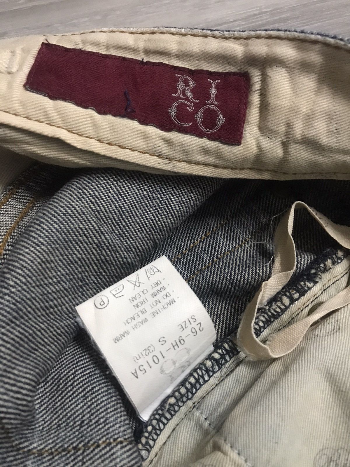 Japanese Brand RICO Distressed Flare Denim Leg Zipper Jeans Size US 31 - 11 Thumbnail