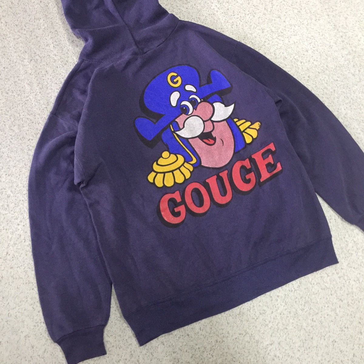 image of Skategang x Vintage Gouge Clothing Streetwear Hoodie in Blue, Men's (Size Large)