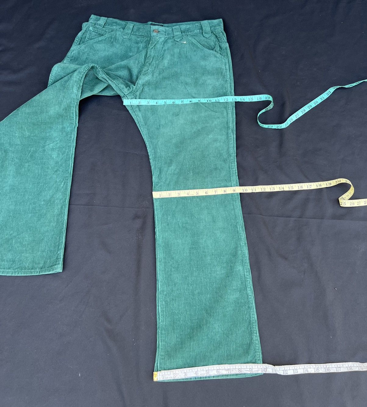 Vintage Flare Acoustic Japan Green Corduroy Jeans Size US 34 / EU 50 - 3 Thumbnail