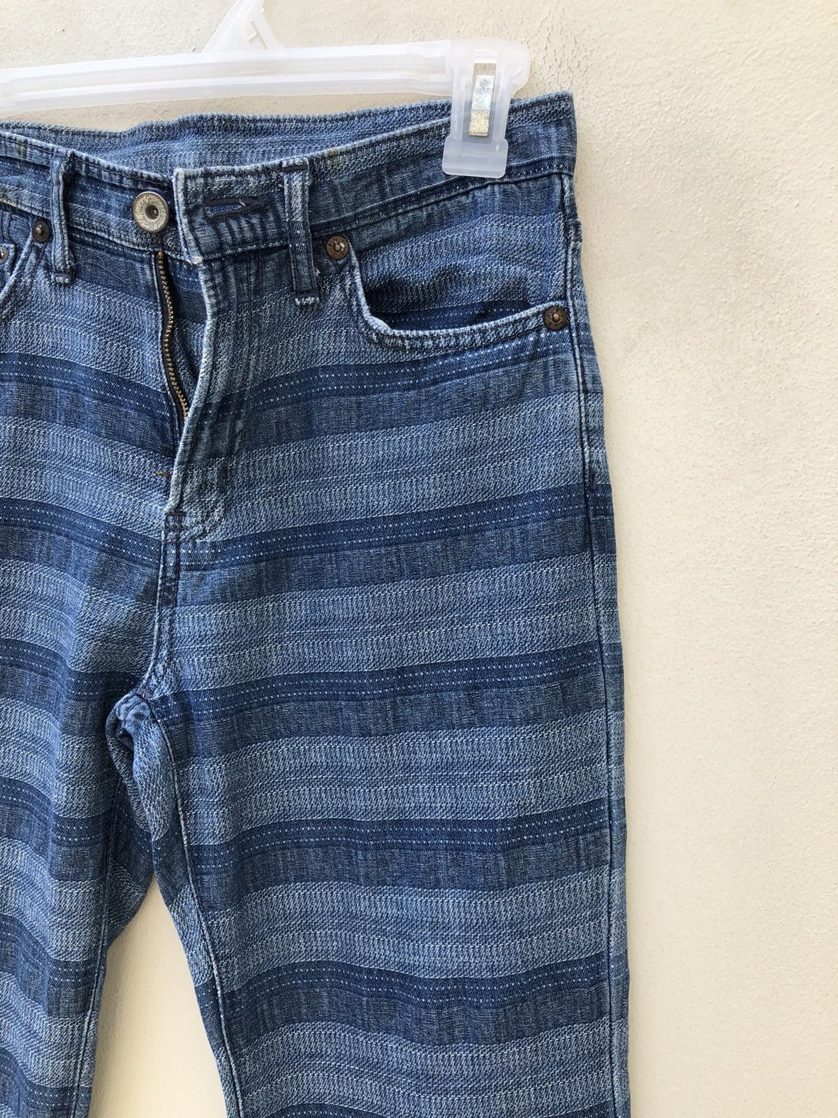 Vintage Vintage 90s NUVE Japan Horizontal Border Striped Flare Pant Size US 27 - 12 Thumbnail