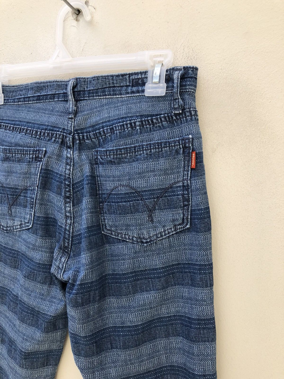 Vintage Vintage 90s NUVE Japan Horizontal Border Striped Flare Pant Size US 27 - 19 Thumbnail