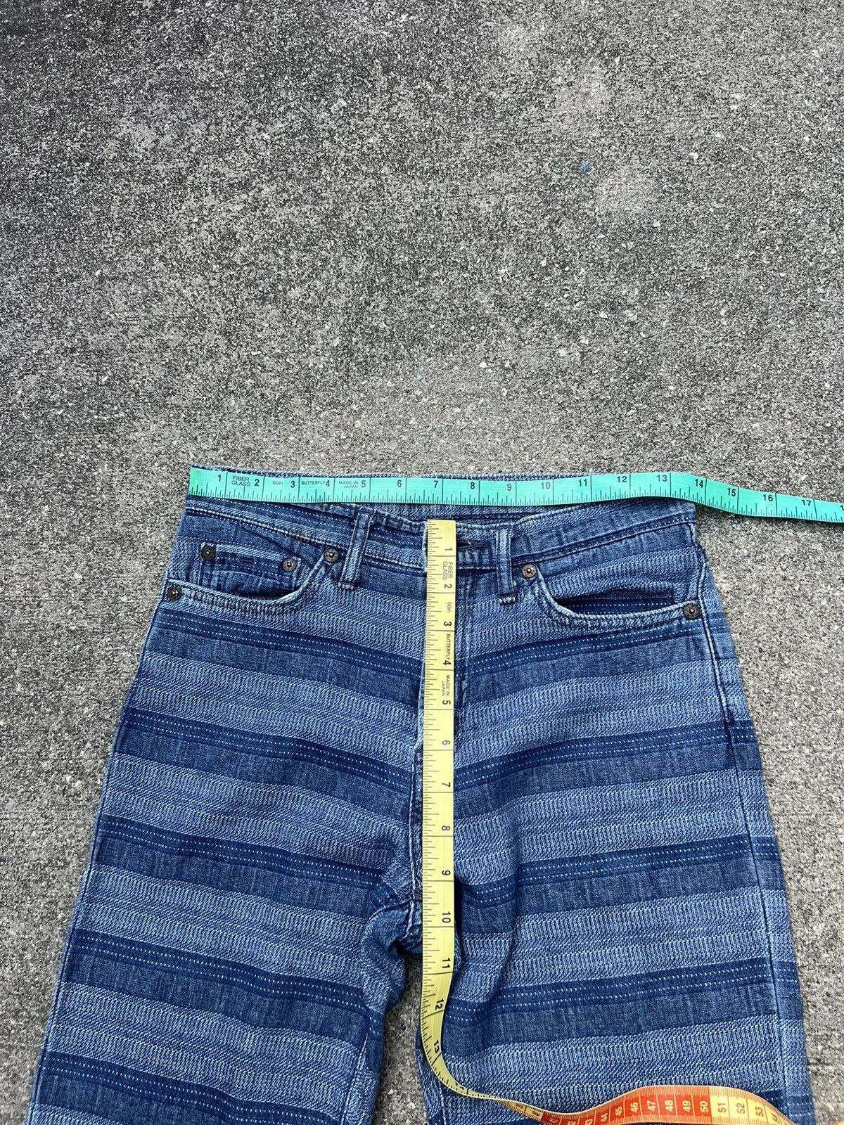 Vintage Vintage 90s NUVE Japan Horizontal Border Striped Flare Pant Size US 27 - 2 Thumbnail