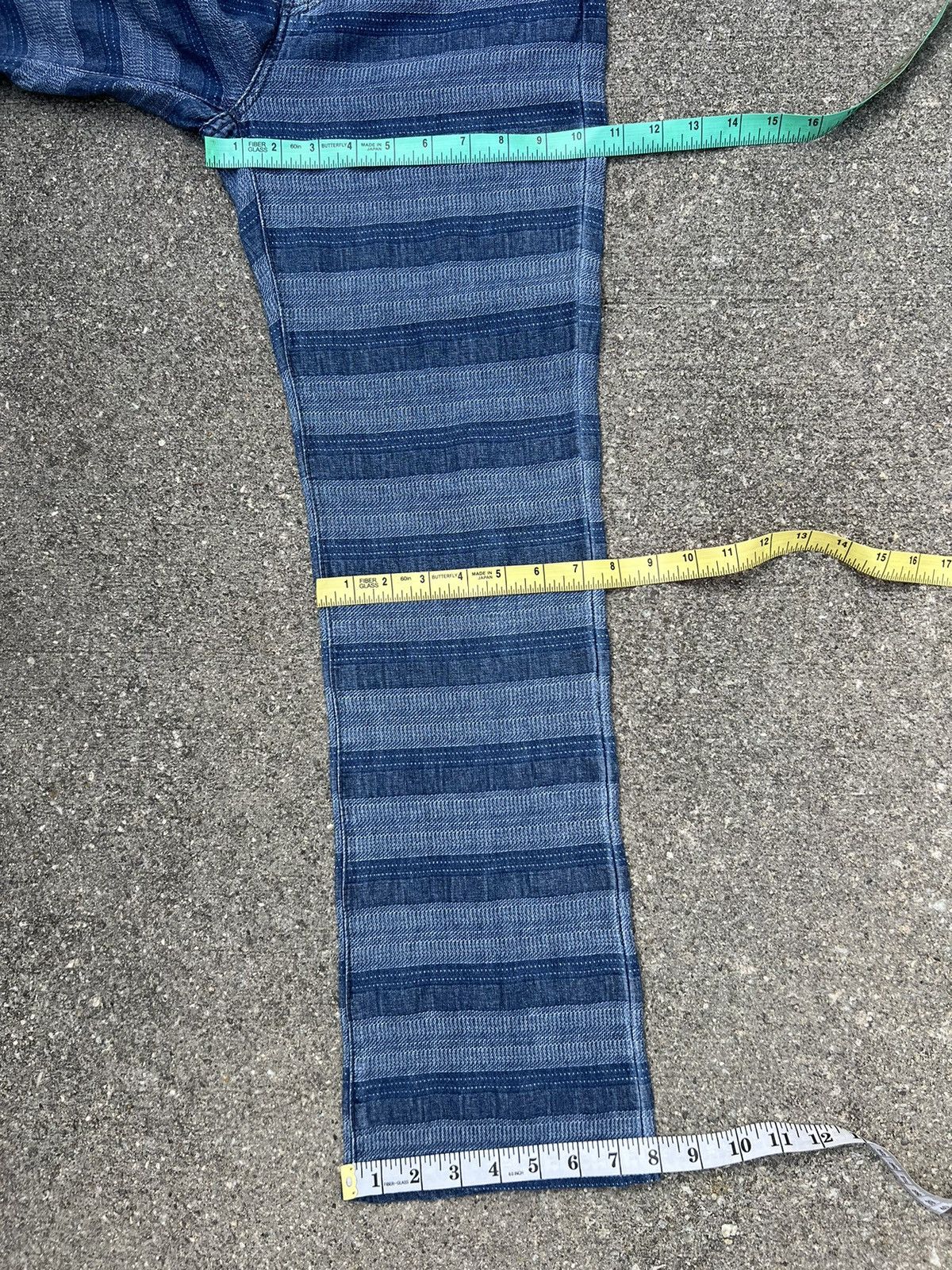 Vintage Vintage 90s NUVE Japan Horizontal Border Striped Flare Pant Size US 27 - 3 Thumbnail