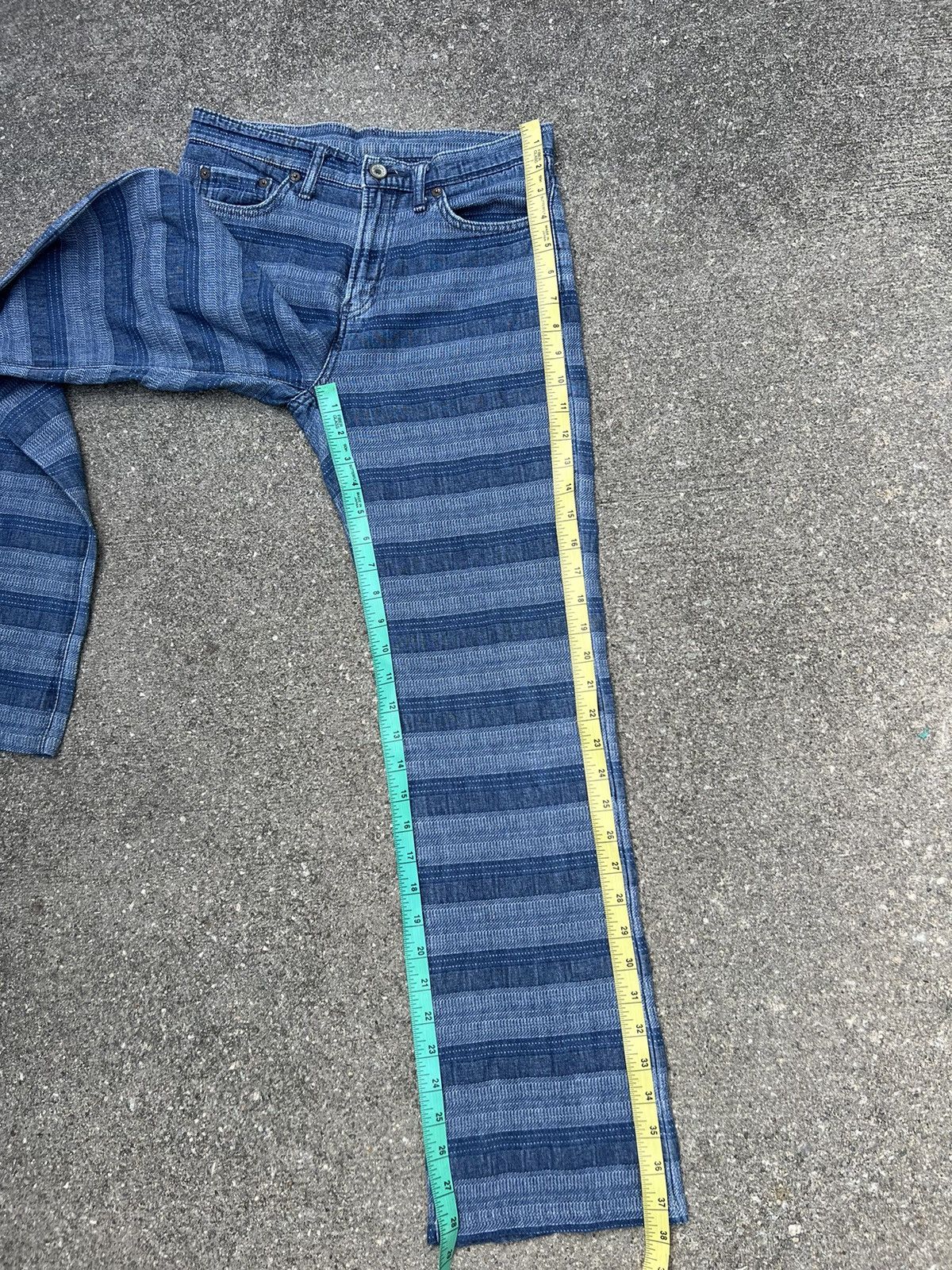 Vintage Vintage 90s NUVE Japan Horizontal Border Striped Flare Pant Size US 27 - 4 Thumbnail