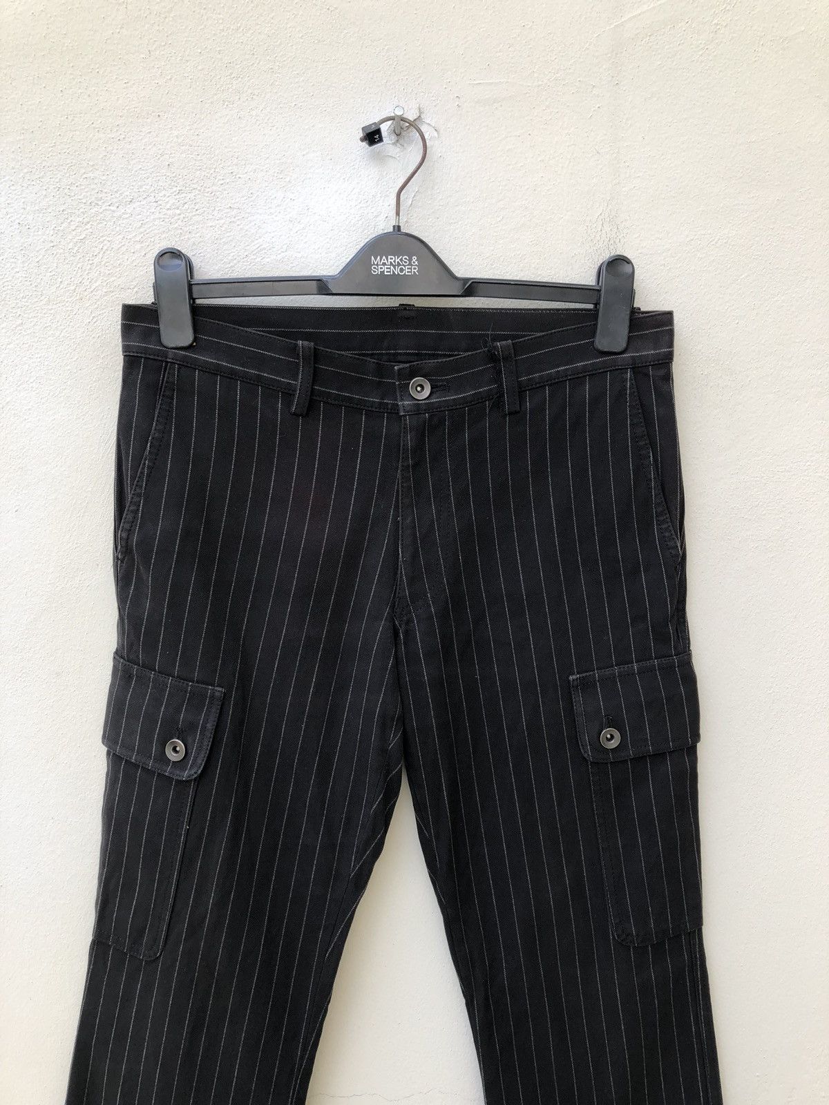 Shellac SHELLAC Made in Japan Striped Flare Cargo Trouser Pant Size US 31 - 2 Thumbnail