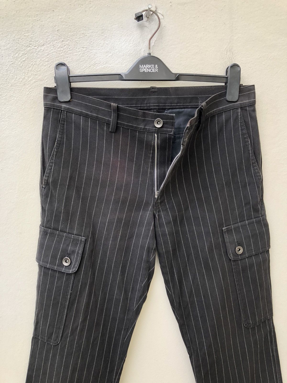 Shellac SHELLAC Made in Japan Striped Flare Cargo Trouser Pant Size US 31 - 4 Thumbnail