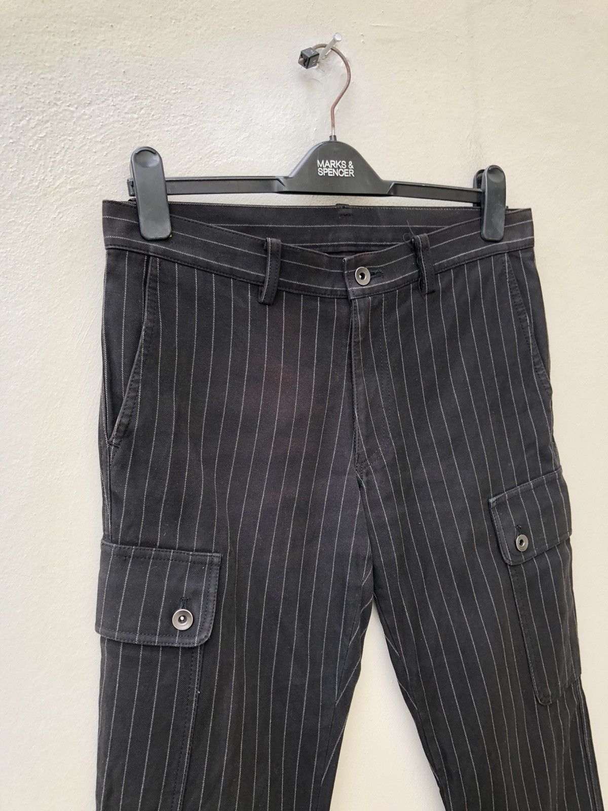 Shellac SHELLAC Made in Japan Striped Flare Cargo Trouser Pant Size US 31 - 3 Thumbnail