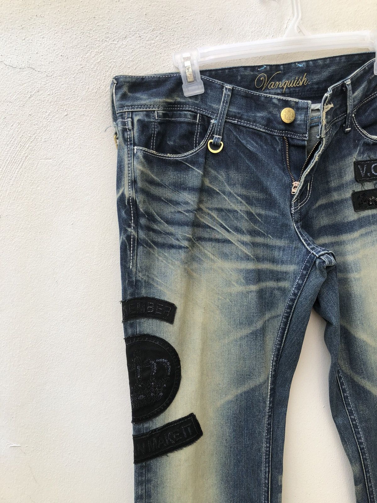 Vanquish Mud Wash Vanquish Gold Japan Patches Low Rise Flare Jeans Size US 32 / EU 48 - 9 Thumbnail