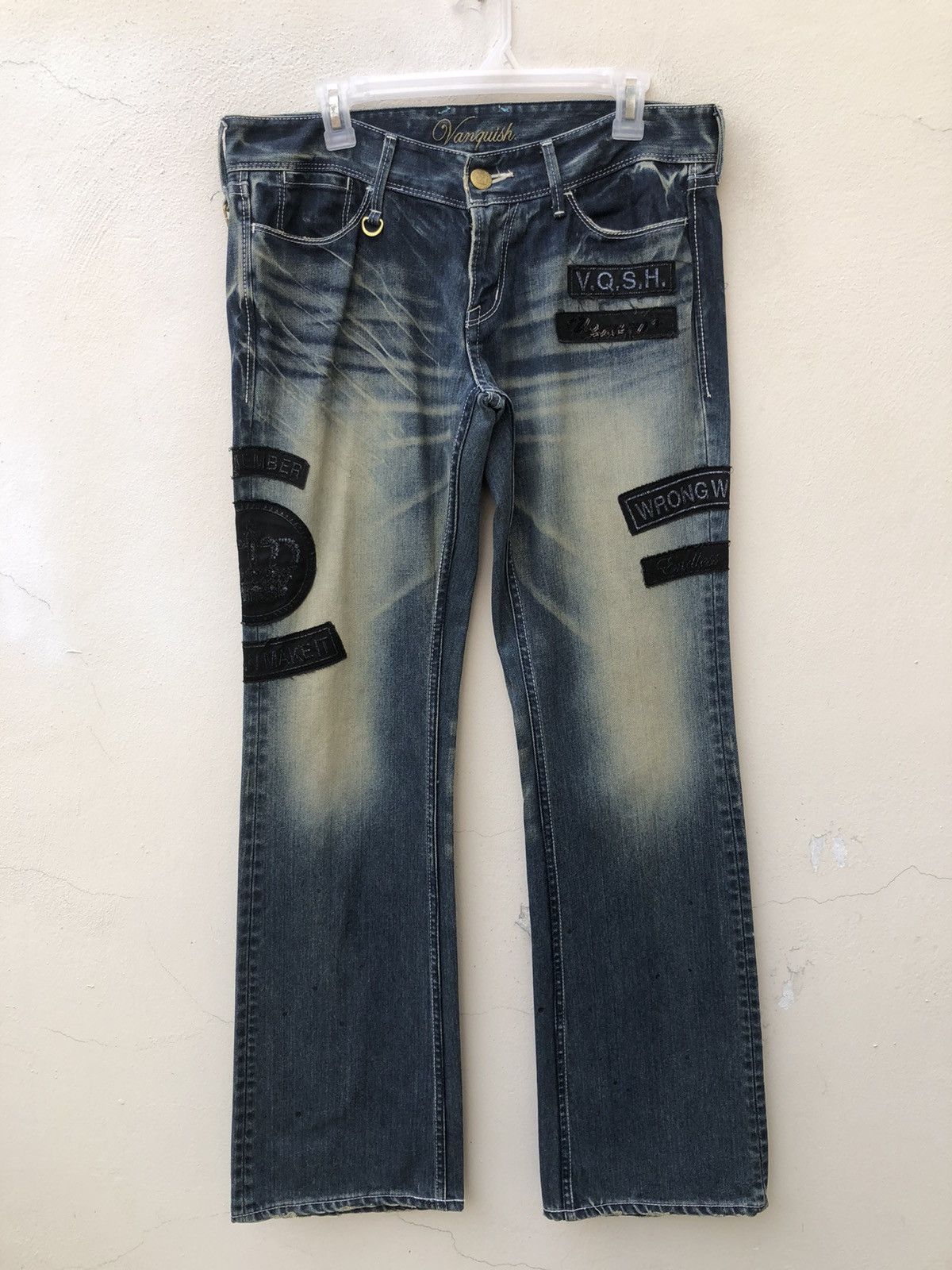 Vanquish Mud Wash Vanquish Gold Japan Patches Low Rise Flare Jeans Size US 32 / EU 48 - 6 Thumbnail