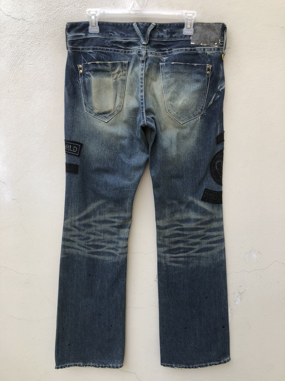 Vanquish Mud Wash Vanquish Gold Japan Patches Low Rise Flare Jeans Size US 32 / EU 48 - 15 Thumbnail