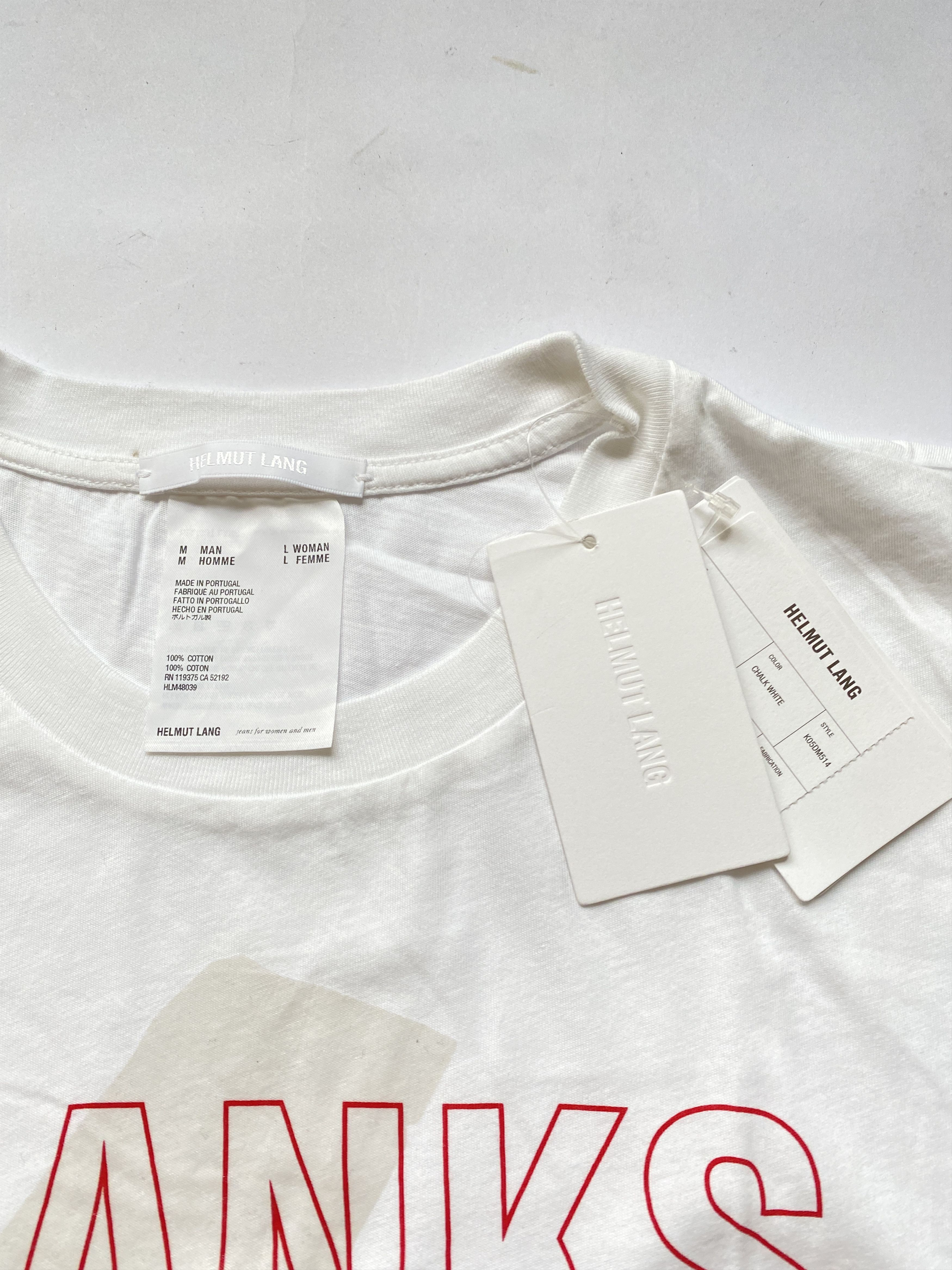 Helmut Lang ⚡️QUICK SALE⚡️Helmut Lang Thanks Helmut White Tshirt Size US M / EU 48-50 / 2 - 4 Thumbnail