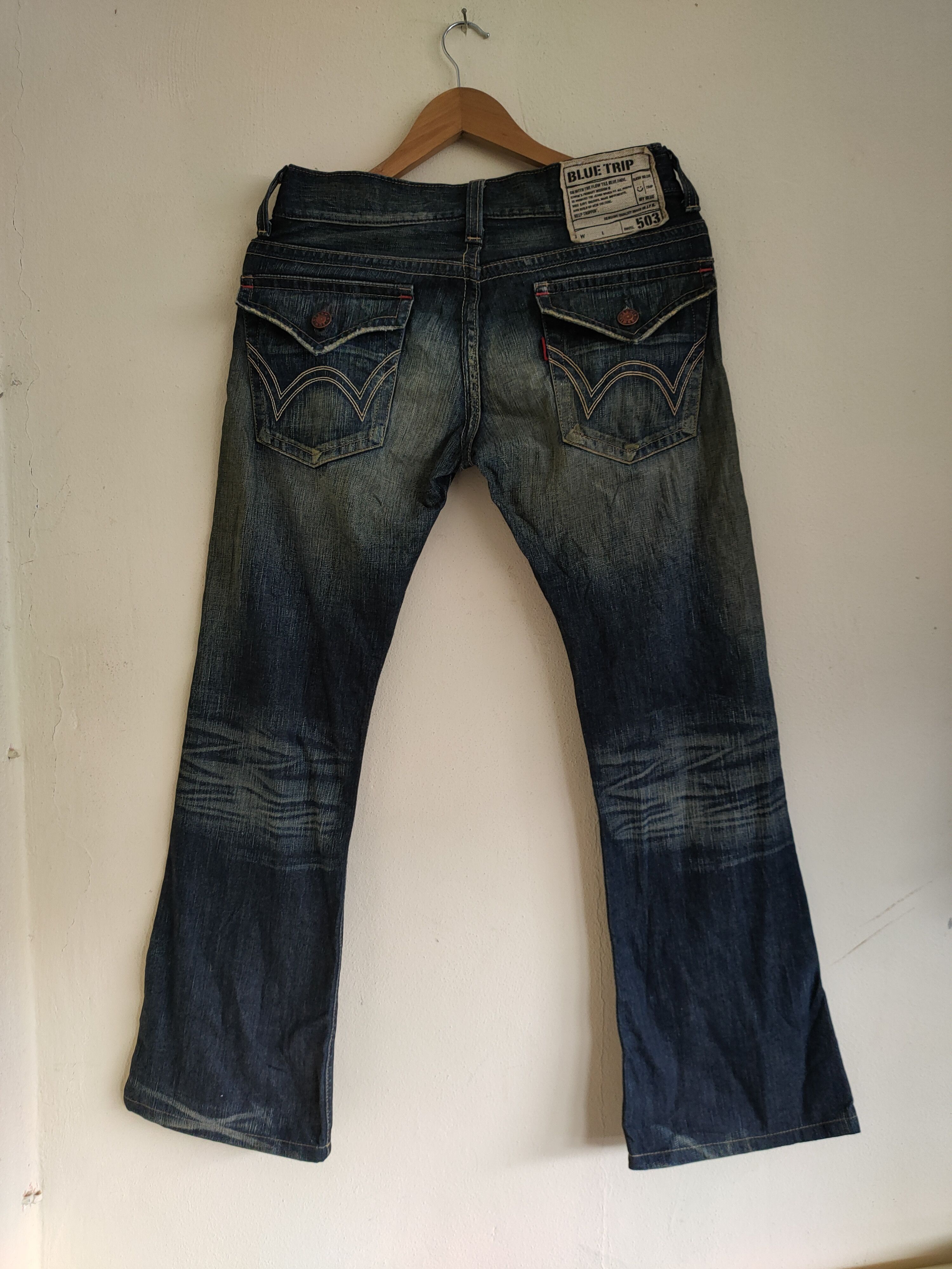 Edwin × Vintage Vintage Edwin Blue Trip 503 Distressed denim Size US 30 / EU 46 - 3 Thumbnail