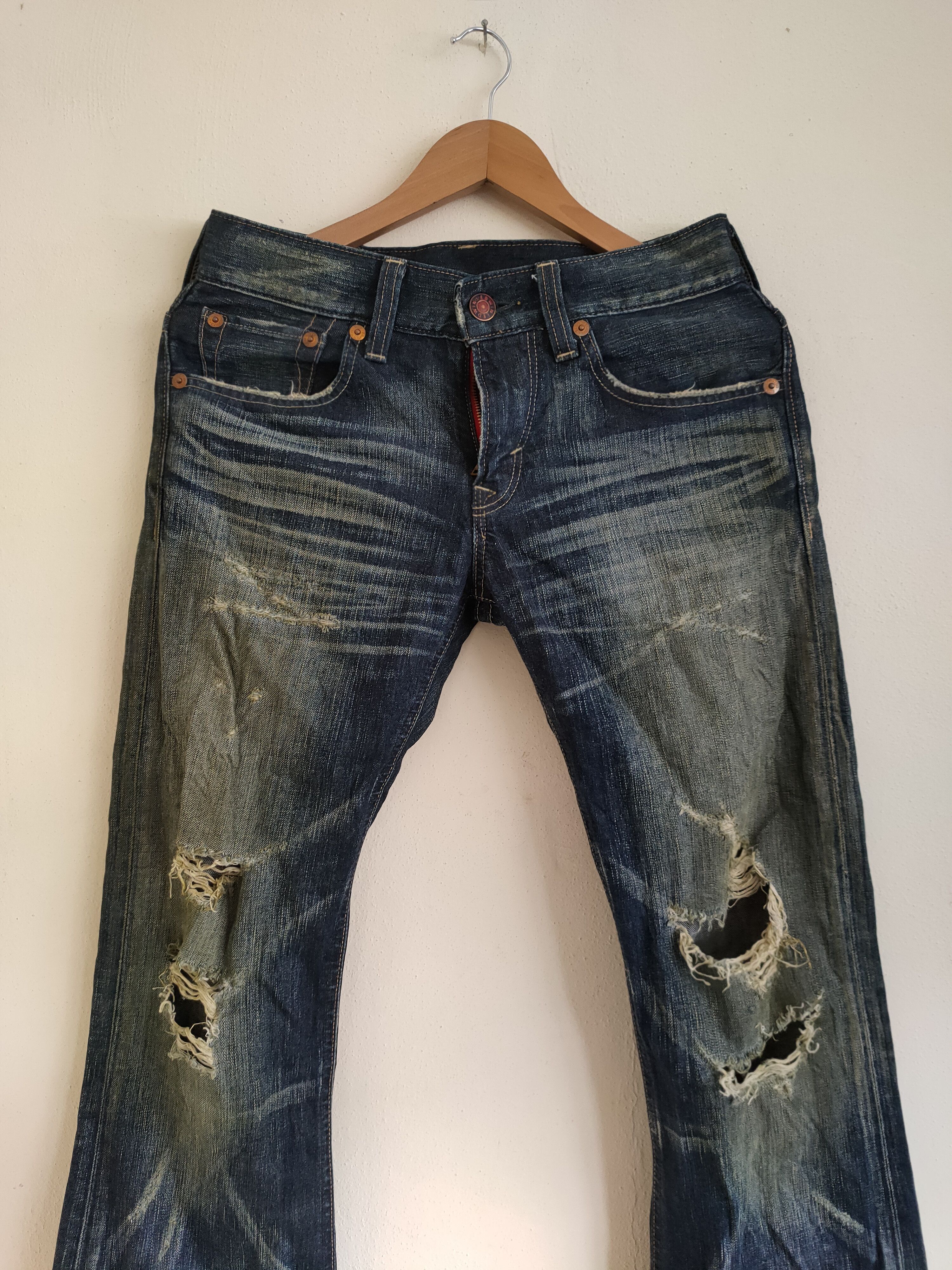 Edwin × Vintage Vintage Edwin Blue Trip 503 Distressed denim Size US 30 / EU 46 - 2 Thumbnail