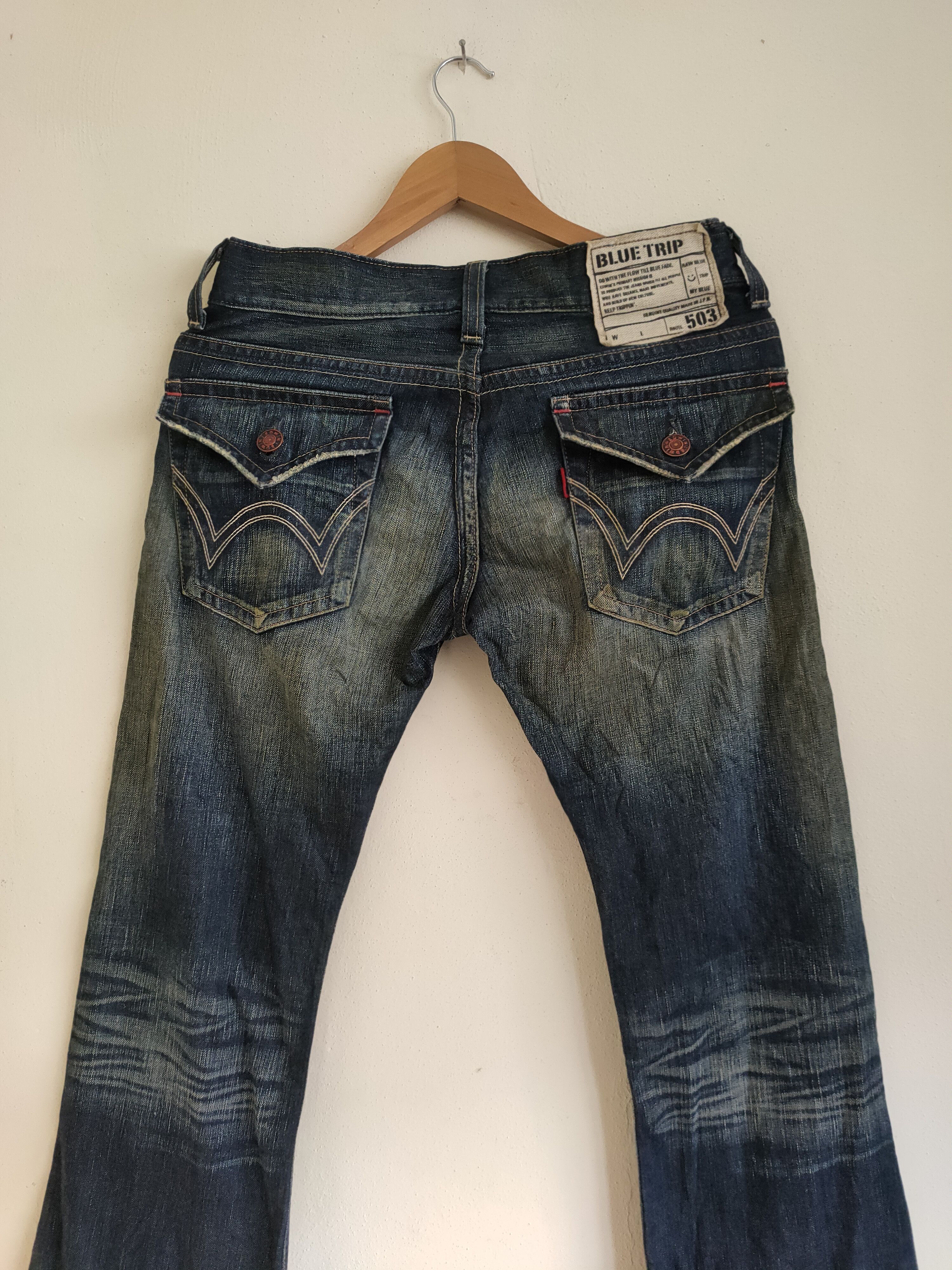 Edwin × Vintage Vintage Edwin Blue Trip 503 Distressed denim Size US 30 / EU 46 - 5 Thumbnail
