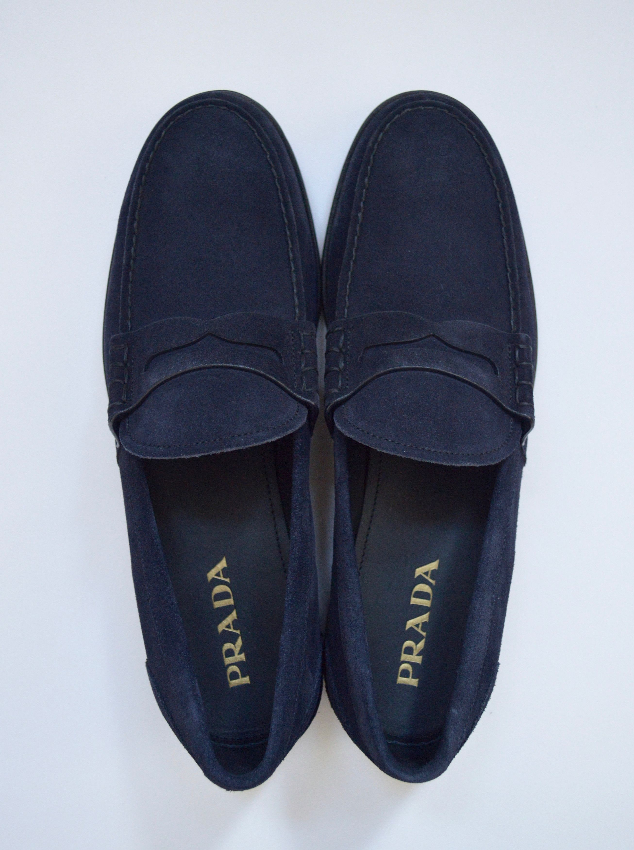 Prada Dark Blue Suede Loafers Size US 10.5 / EU 43-44 - 5 Thumbnail