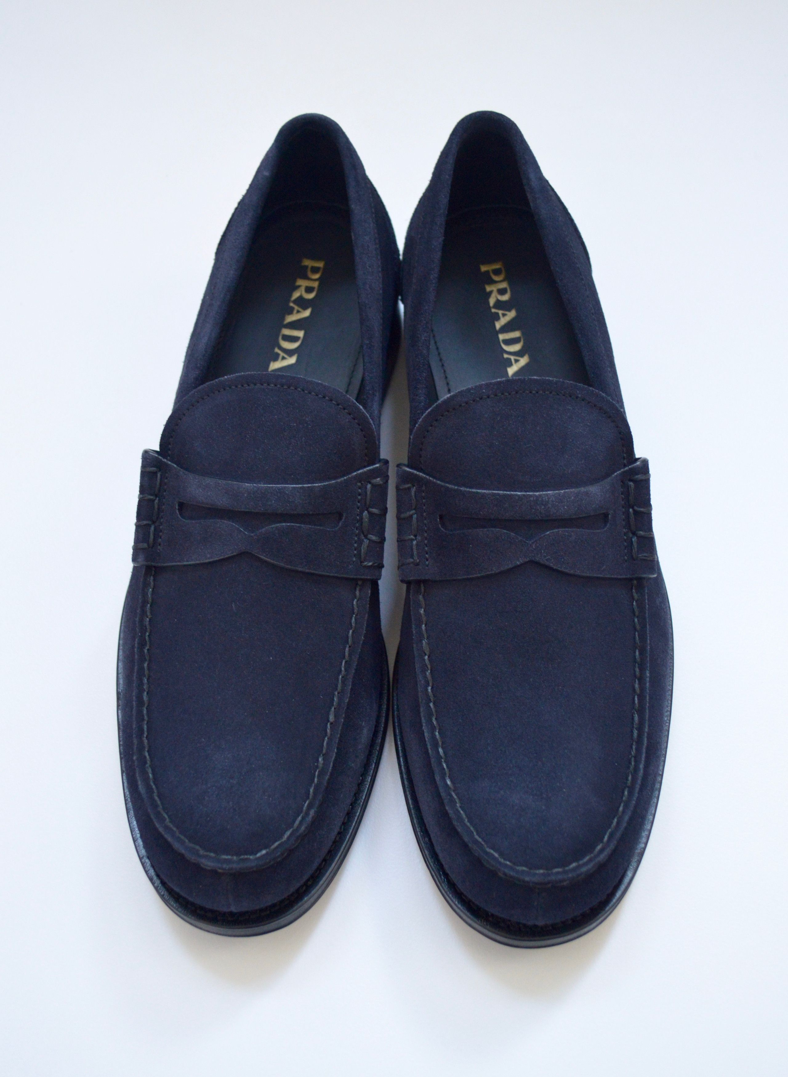 Prada Dark Blue Suede Loafers Size US 10.5 / EU 43-44 - 1 Thumbnail