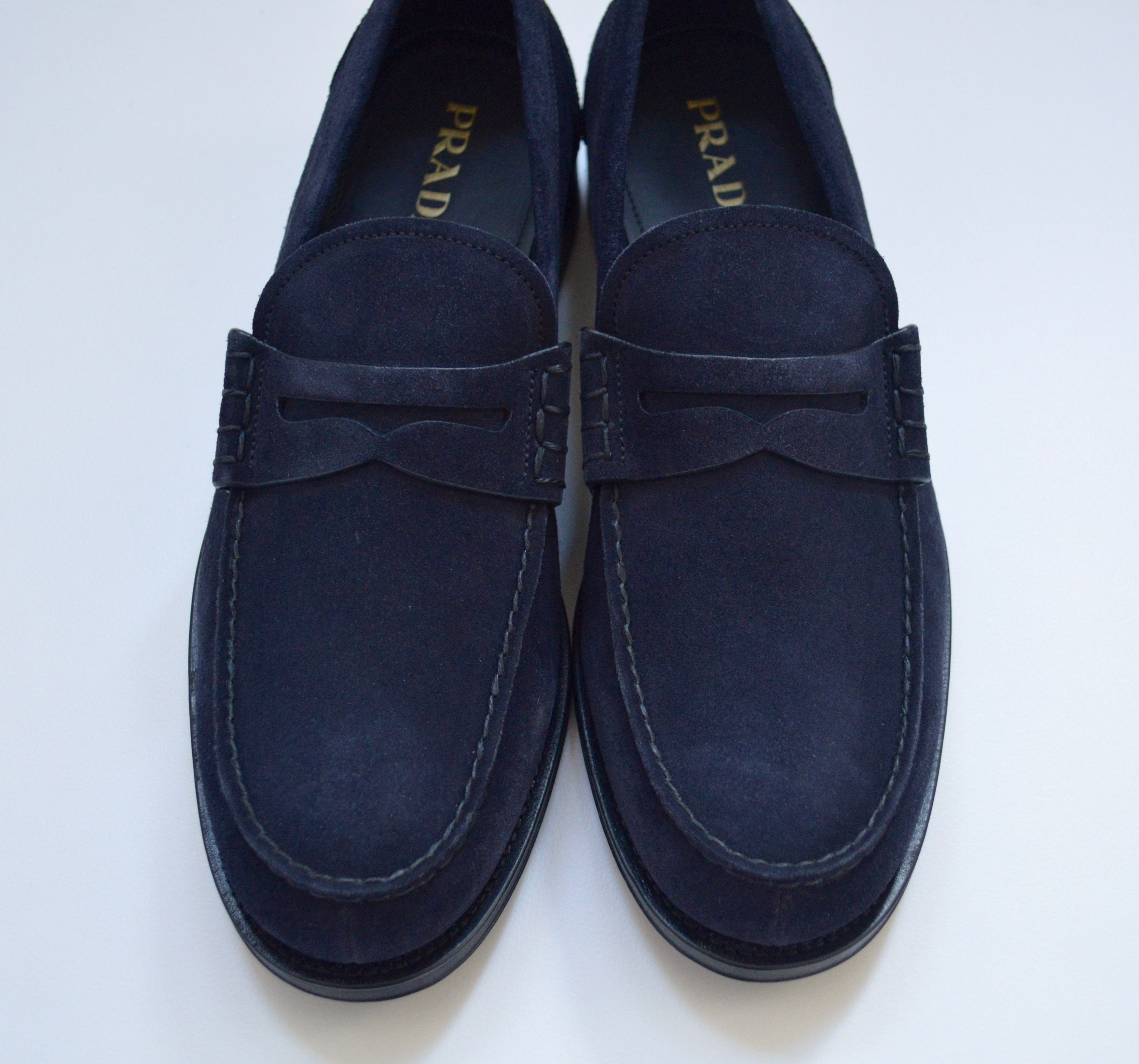 Prada Dark Blue Suede Loafers Size US 10.5 / EU 43-44 - 4 Thumbnail