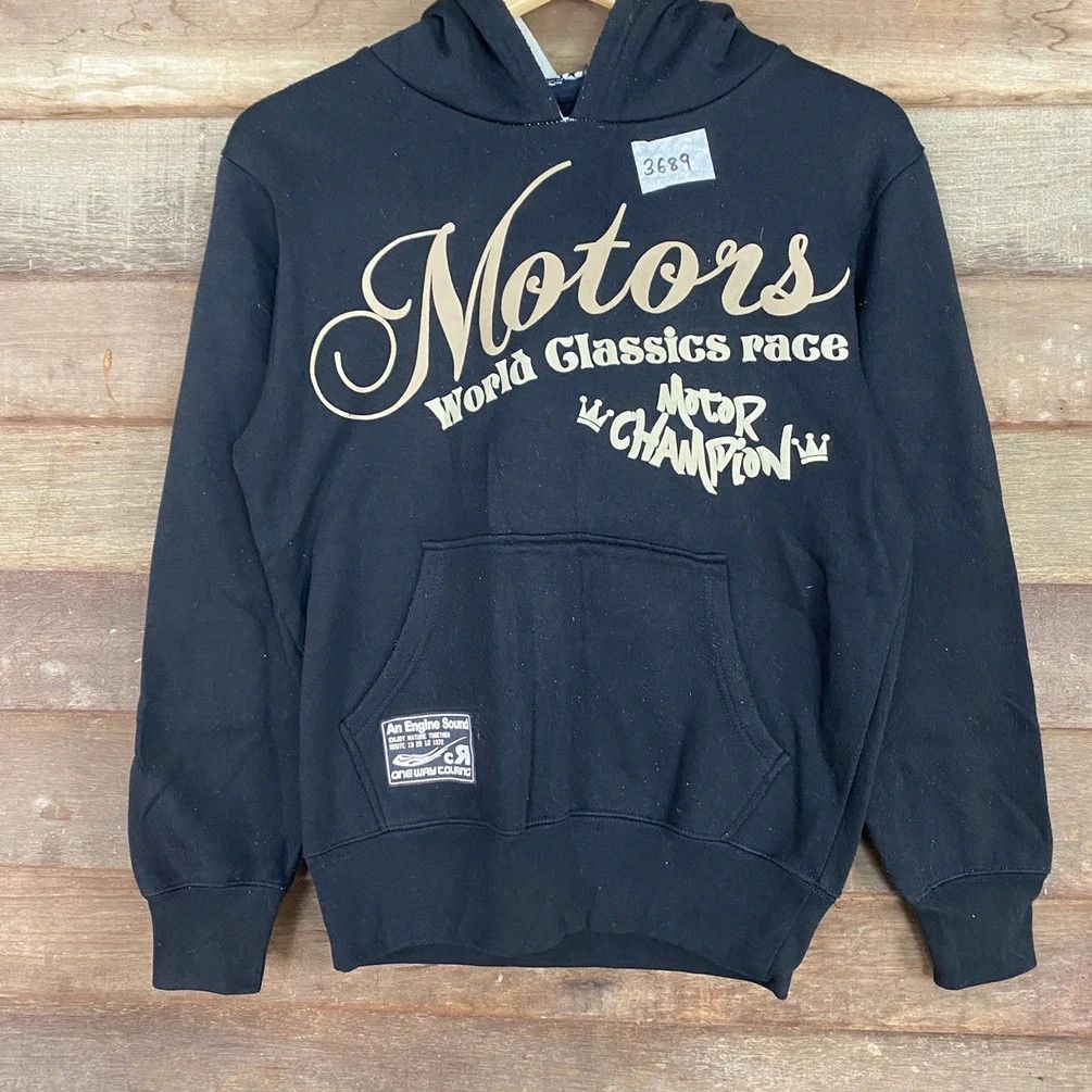 Japanese Brand DL Motor Classic vintage Rough Black Hoodies #3689 Size US M / EU 48-50 / 2 - 11 Thumbnail