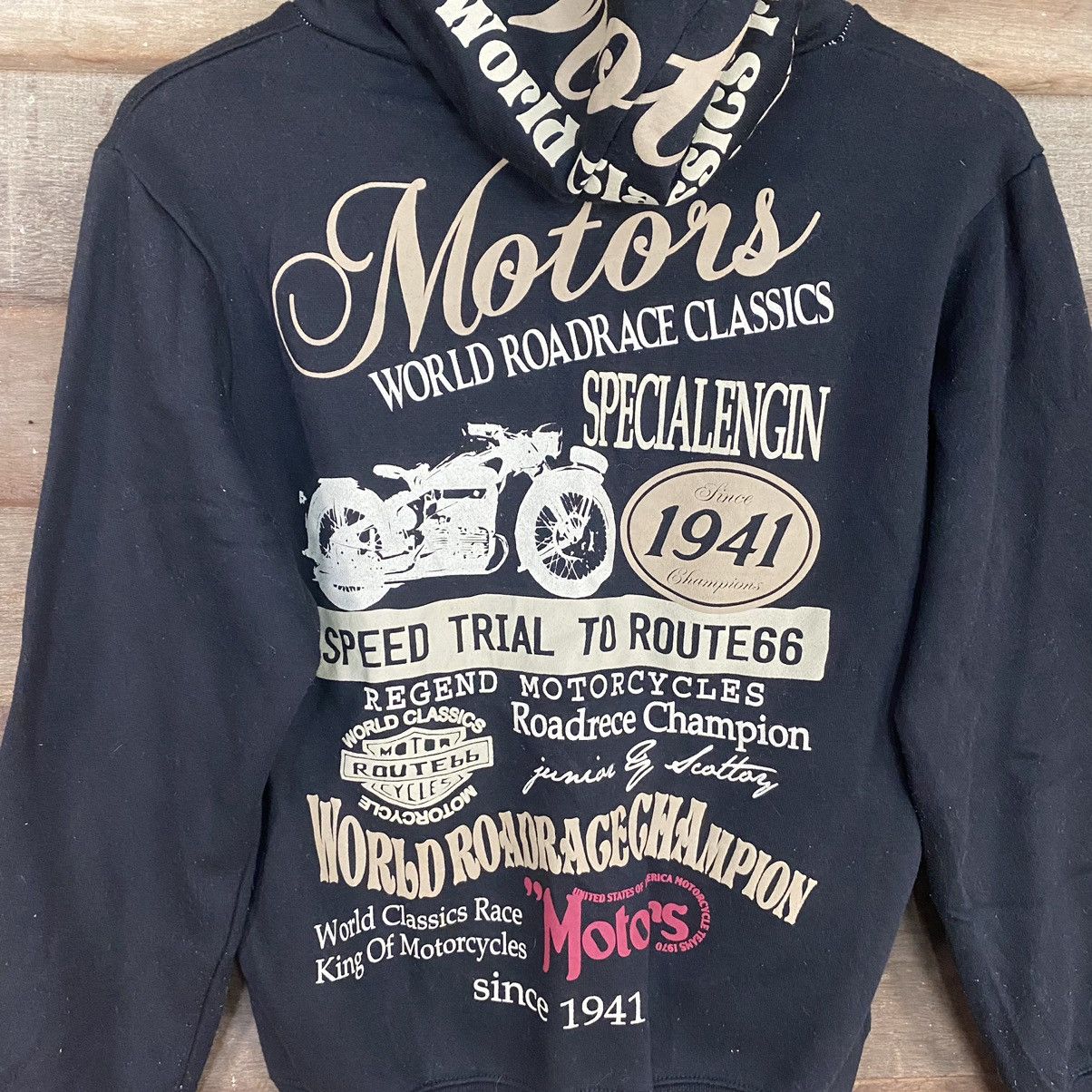 Japanese Brand DL Motor Classic vintage Rough Black Hoodies #3689 Size US M / EU 48-50 / 2 - 4 Thumbnail