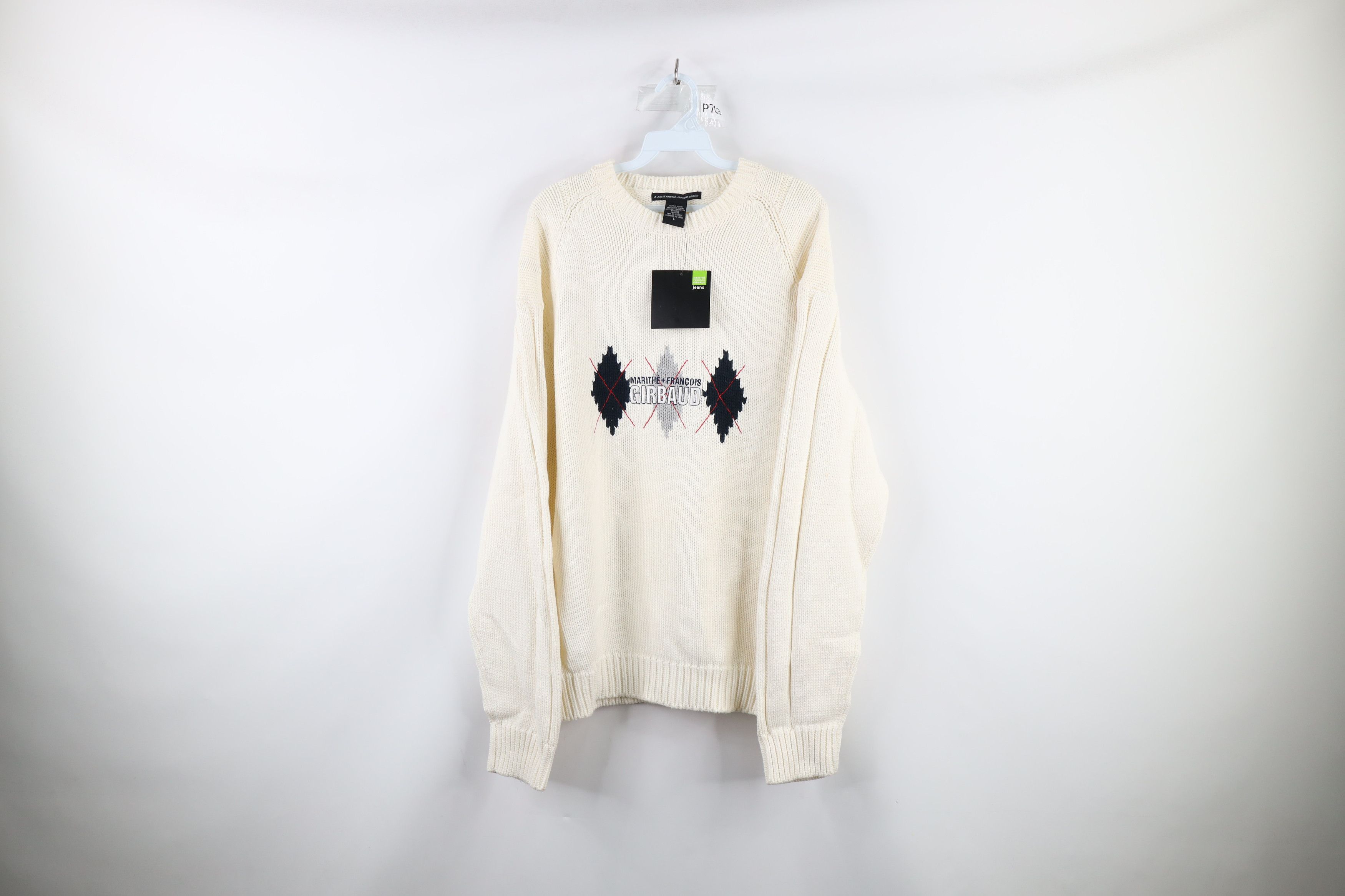 image of Nos Vintage 90's Marithe Francois Girbaud Sweater Cream in Ivory, Men's (Size Large)