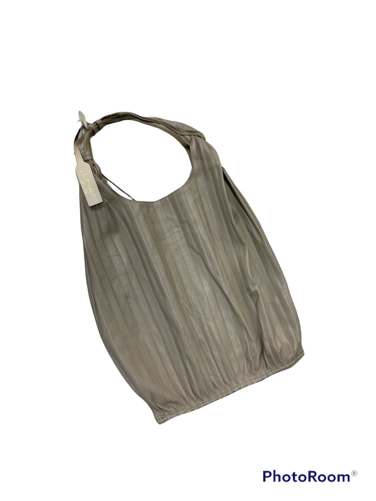 Anita Bilardi Picasso Pleated Plisse Velluto Shoulder Bag in Beige, Men's
