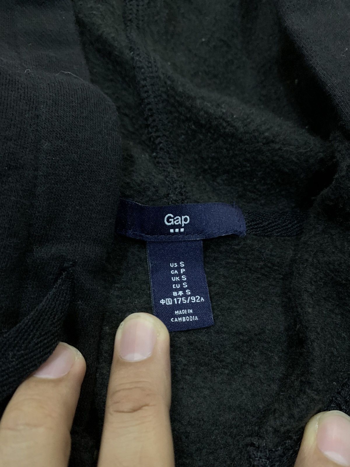 Gap GAP BLACK EMBROIDERED ZIPPER HOODIE Size US S / EU 44-46 / 1 - 7 Thumbnail