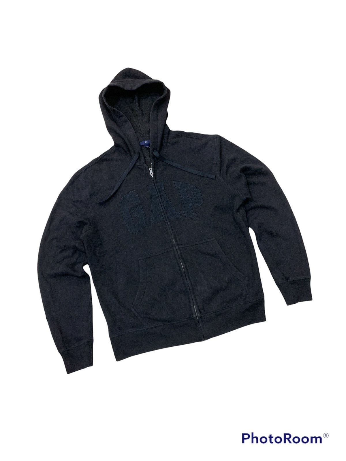 Gap GAP BLACK EMBROIDERED ZIPPER HOODIE Size US S / EU 44-46 / 1 - 2 Thumbnail